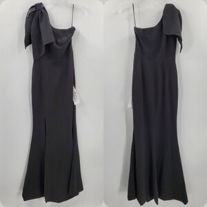 Women's Dress The Population Black One Shoulder Gown Size 2 NEW